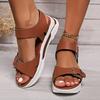Modne sandały na platformie z podwójną klamrą dla kobiet 2024 lato casual antypoślizgowe buty plażowe kobieta komfort klin sandały damskie plus size