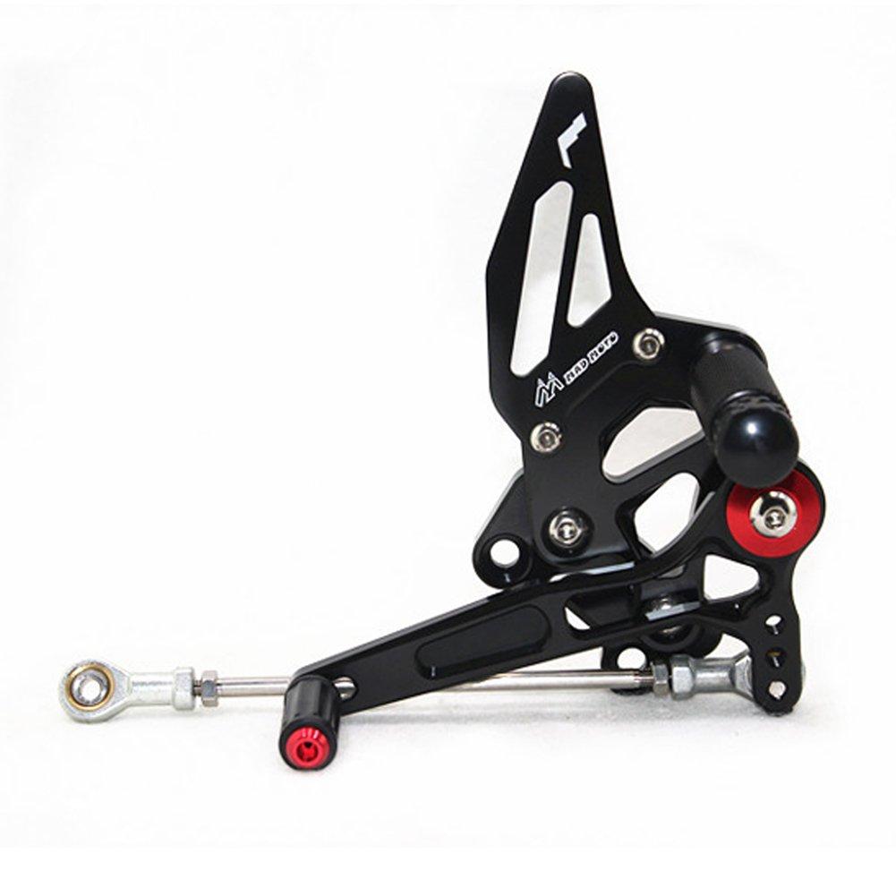 SUKIRACING Adjustable CNC Rearsets for NINJA250R EX250 EX250K EX250R 2008-2012 (Black)