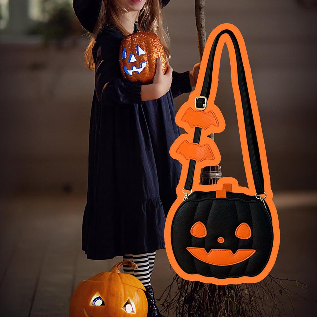 Pumpkin Crossbody Bags Women Shoulder Bag PU Leather Pouch Satchel Handbag Purse Tote for