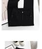Women’s High Waist Black Micro Flare Jeans - Spring 2026, Stretchy, Slimming, Versatile, Petite Horseshoe Flare Design.
