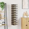 vidaXL Wall Mounted Wine Rack for 36 Bottles Golden Iron