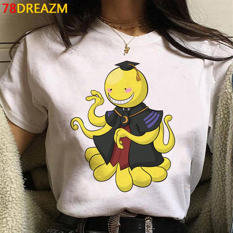 Japońskie Anime Damski/Męski T-Shirt Assassination Classroom Oversize T-Shirty Vintage Grunge Casual 2023 Letnia Odzież Topy Koszulka