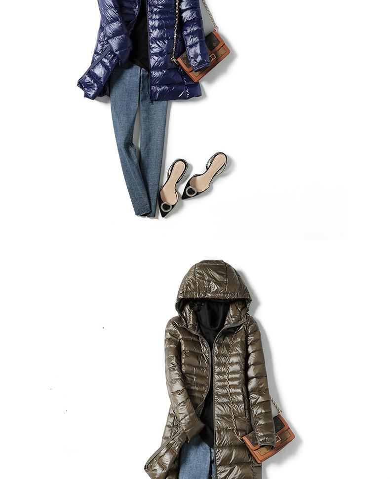 2023 Winter Women's Mid-Length Lightweight Hooded Down Jacket, Plus Size, Thin Style, Extra Large 