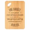 Cutting Board - PLANETEE - Rectangular - Bamboo 30x20x1 Cm - Engraved "A Danièle Also Awesome" - Rounded Edges &; Hole 24 Mm