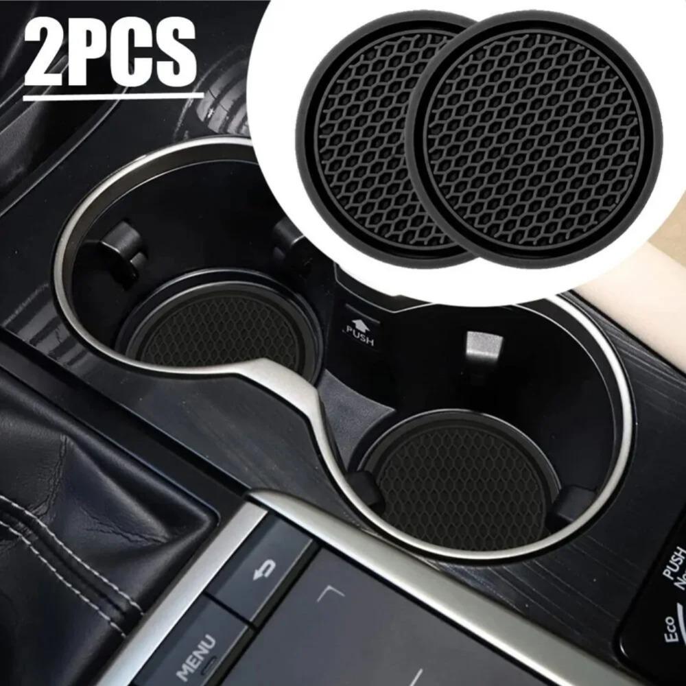 2 pcs Creative car coasters car water cup slot storage mat new car interior decoration supplies thick non-slip