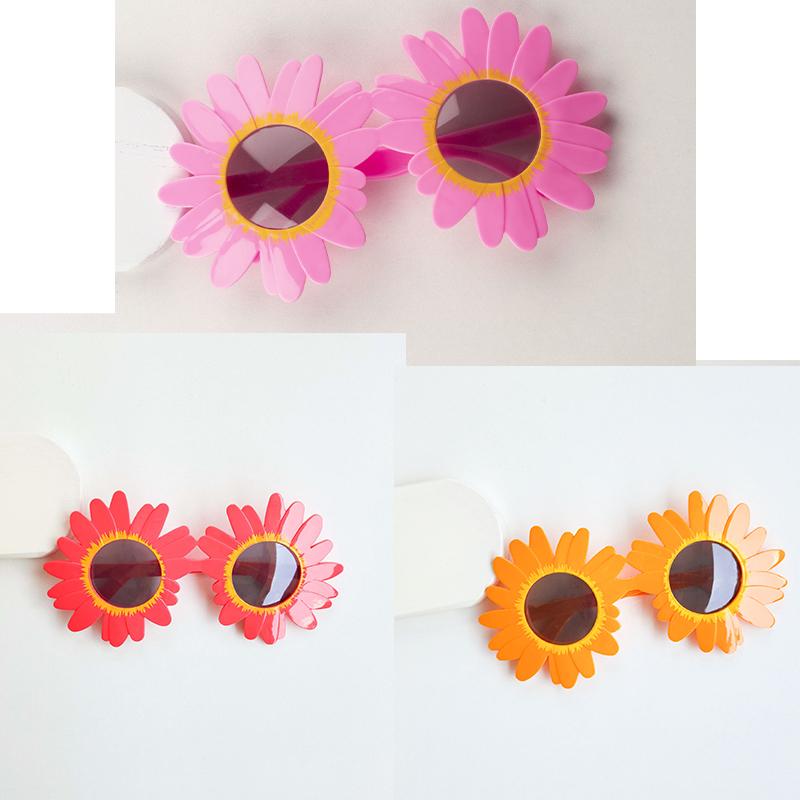 

3PCS Party Decorative Eyeglasses Plastic Gathering Picnic Photography Props Sunflower Sunglasses Little Daisy Shape Sun Glasses