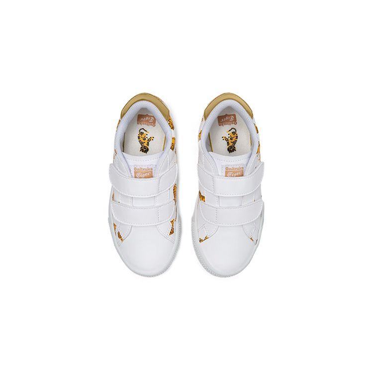 Onitsuka Tiger Lawnship Series Slip Resistant Durable Low Top Kids Skate Shoes Kids sneaker White Yellow 1184A063-100