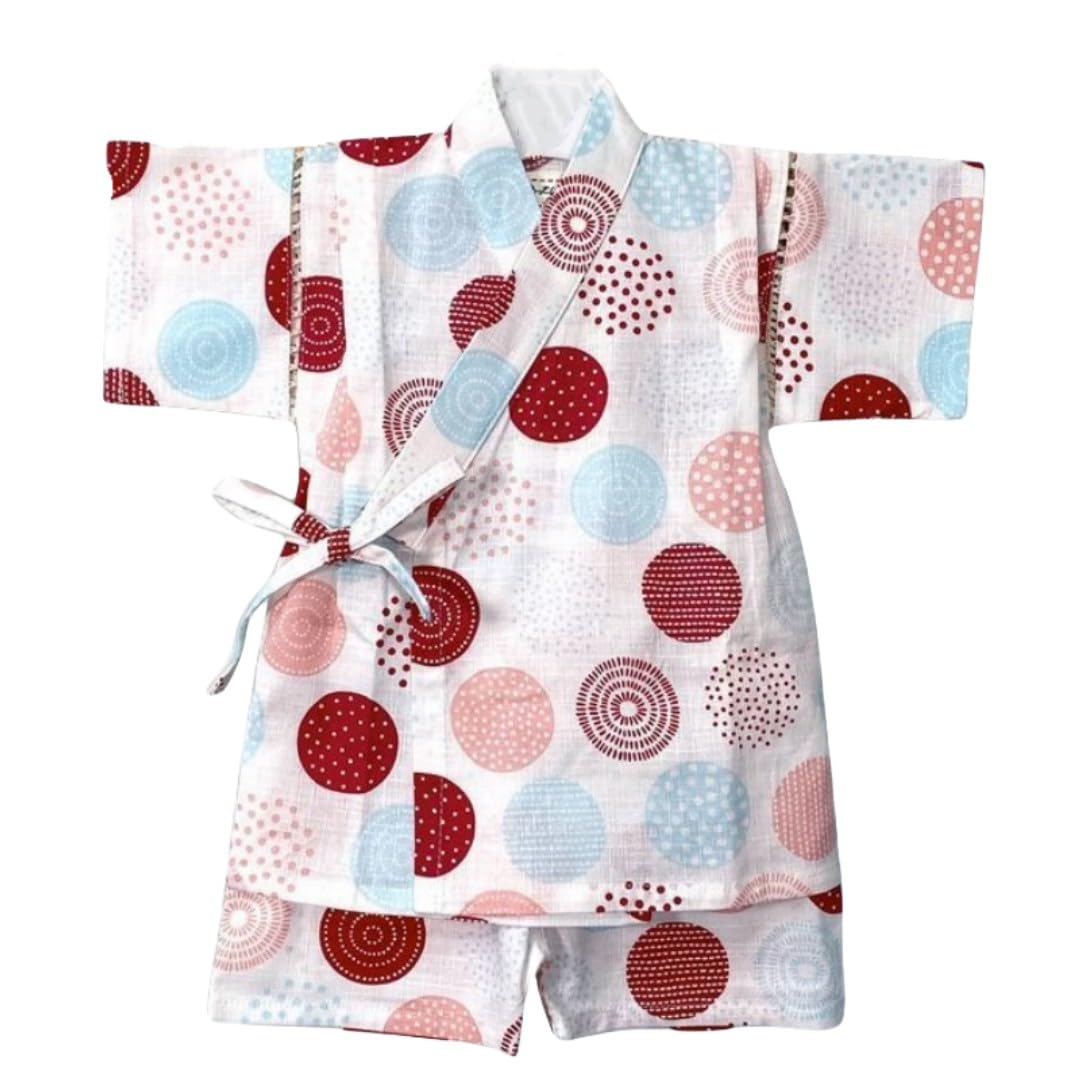 

LIDANO Jinbei Set with Japanese Top and Baby Short Open Made in Perfect for Summer Fireworks Bon and Cute and Sizes Girls Pattern, Bottoms, Kids белый