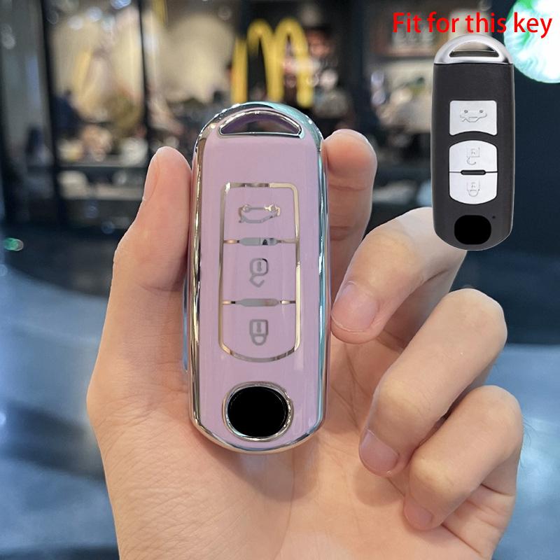 2 3 4 knapper Ny TPU bilnøkkelveske for Mazda 2 3 6 Atenza Axela Demio CX-5 CX5 CX-3 CX7 CX-9 CX30 2016 2017 2018 2019 Nøkkeldeksel