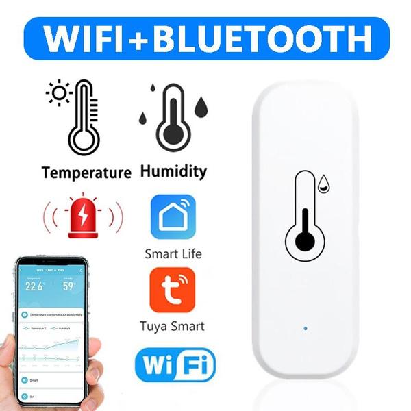 Tuya Smart Temperature and Humidity Sensor Battery Powered WiFi + Bluetooth Smart Home Hygrometer Thermometer Monitor KTJ