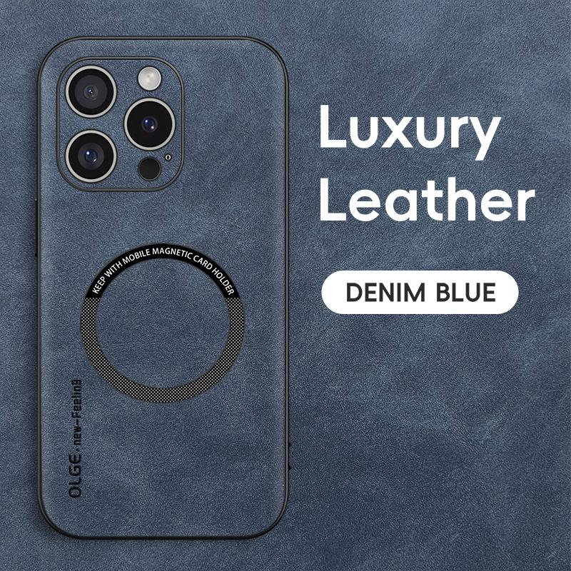 Magnetic For Magsafe Leather Case For iPhone 16 15 14 Pro Max 12 13 Pro Max 11 Luxury Wireless Charge Soft Edge Hard Phone Cover