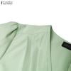 ZANZEA Women Elegant Casual V-Neck Long Sleeve Dress