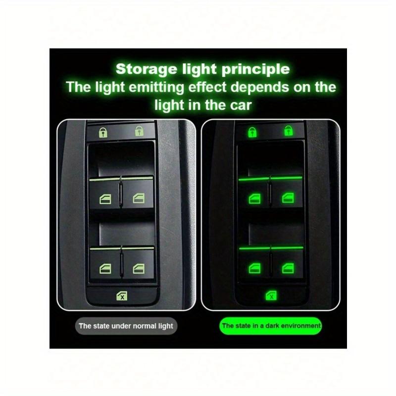 1 Set Adesivi Luminosi per Pulsanti Finestrino Auto Adesivi Fluorescenti per Auto Autoadesivi Adesivi Visibili di Notte Fluorescenti per Interruttore Finestrino e Porta Auto