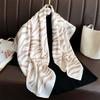 Breathable Stripes Square Headscarf Lightweight Printed Silk Scarf 90 CM Square Scarf  Outdoor