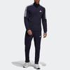 Adidas Striped Logo Print Zipper Slim Fit Sports Suit Men Suits Dark-Blue GT8802