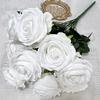 Simulated Roses Bunch Realistic Artificial Roses Faux Rose Bundle with Bendable Stems for Home Decor Parties Weddings Flower Arrangements
