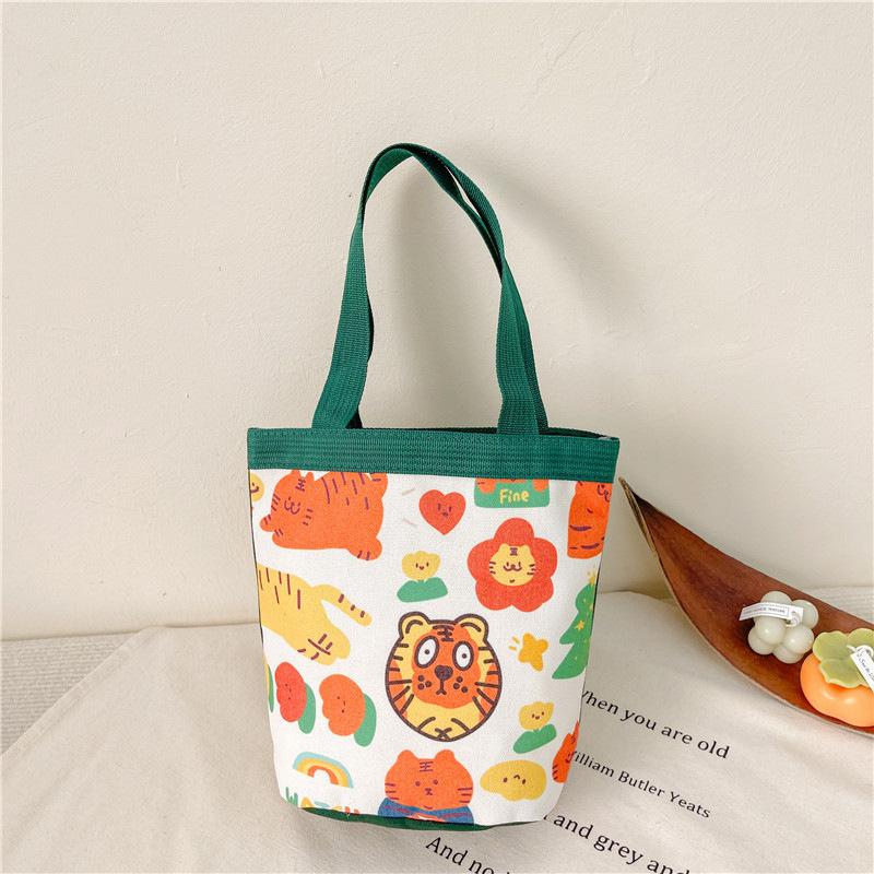 Korean  Lunch Bag Handbag Japanese Cute Cartoon Tiger Rabbit Girl Carrying Buck Bag Food Storage Bag