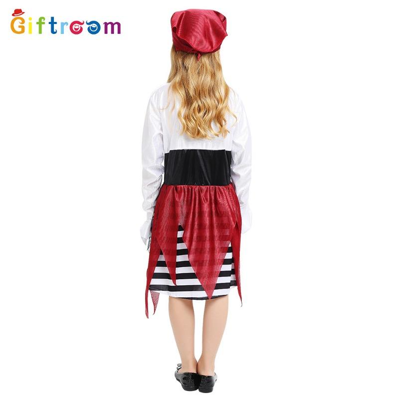 Halloween Holiday Party Pirates of the Caribbean Female Elegant White Pirate Stage Performance Noble Costume
