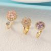 Rotating Design Rotating Ring Female Ring Anxiety Knuckle Jewelry Zircon Ring  Anti Anxiety