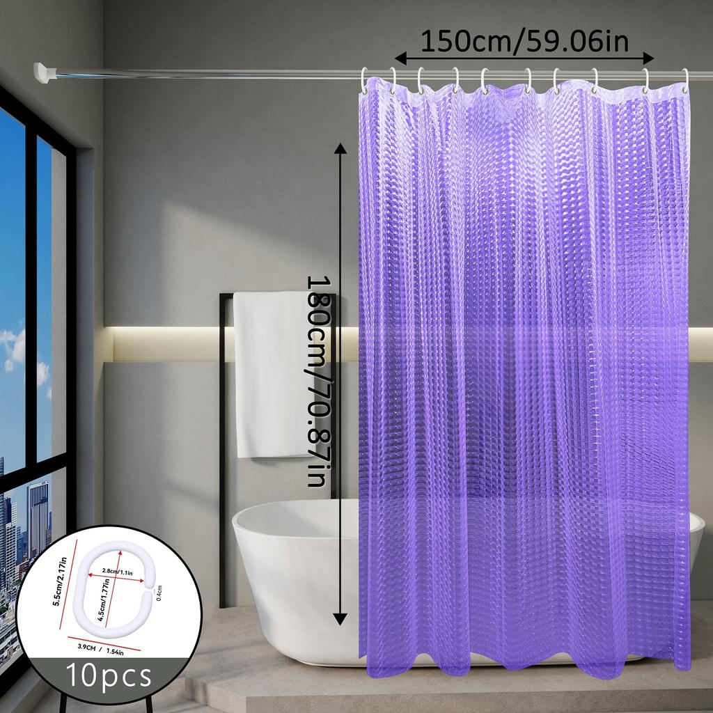 Purple Cat-Eye Visual Shower Curtain, Home Bathroom Space Hanging Cloth, Artistic Color Design