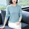 Women Plus Size Striped Long Sleeve T-Shirt O-Neck Cotton Loose Casual Fall Basic Base Top M-5XL