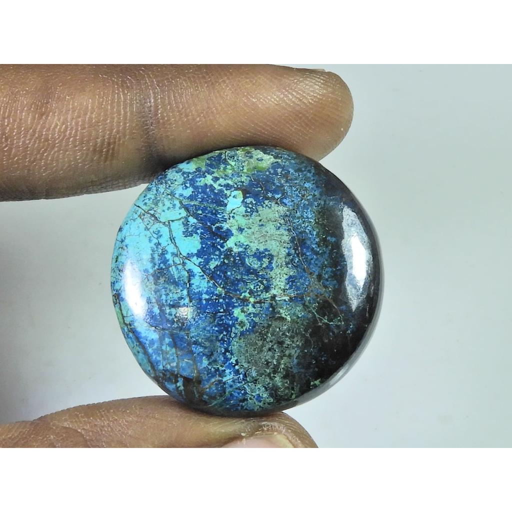31X31X6MM Natural Shattuckite Round Cabochon Loose Designer Gemstone 79Cts. D-293