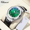 CHENXI Watches For Male Classic Fashion Concise Belt Strap Quartz Calendar Luminous Waterproof Round Silver Men's Watch