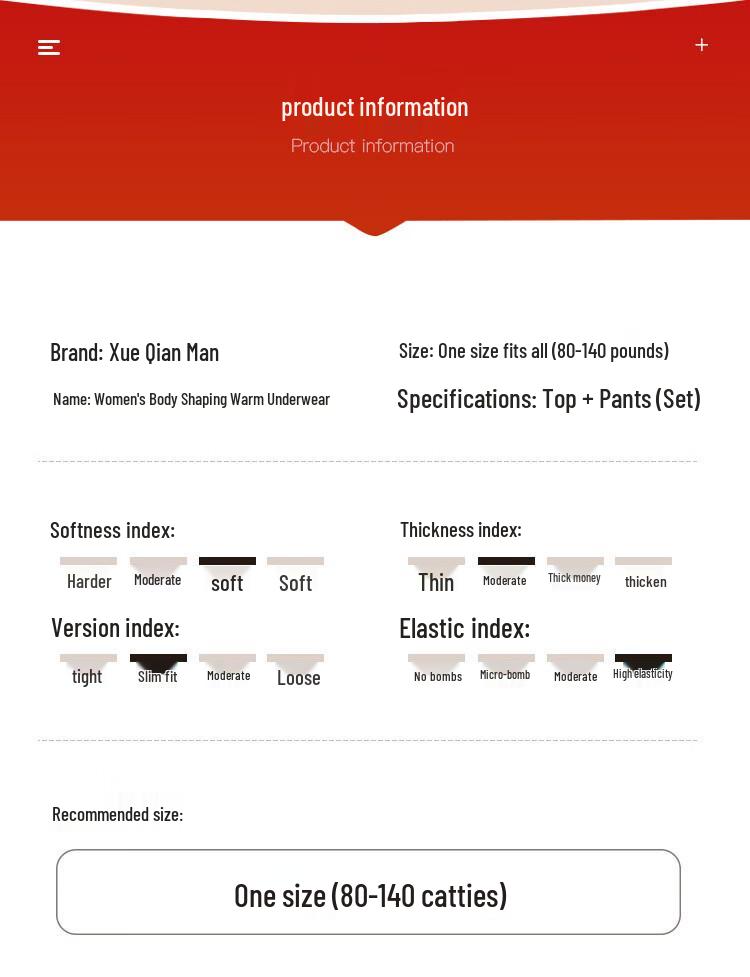 Xueqianman Women's Seamless Thermal Underwear Set