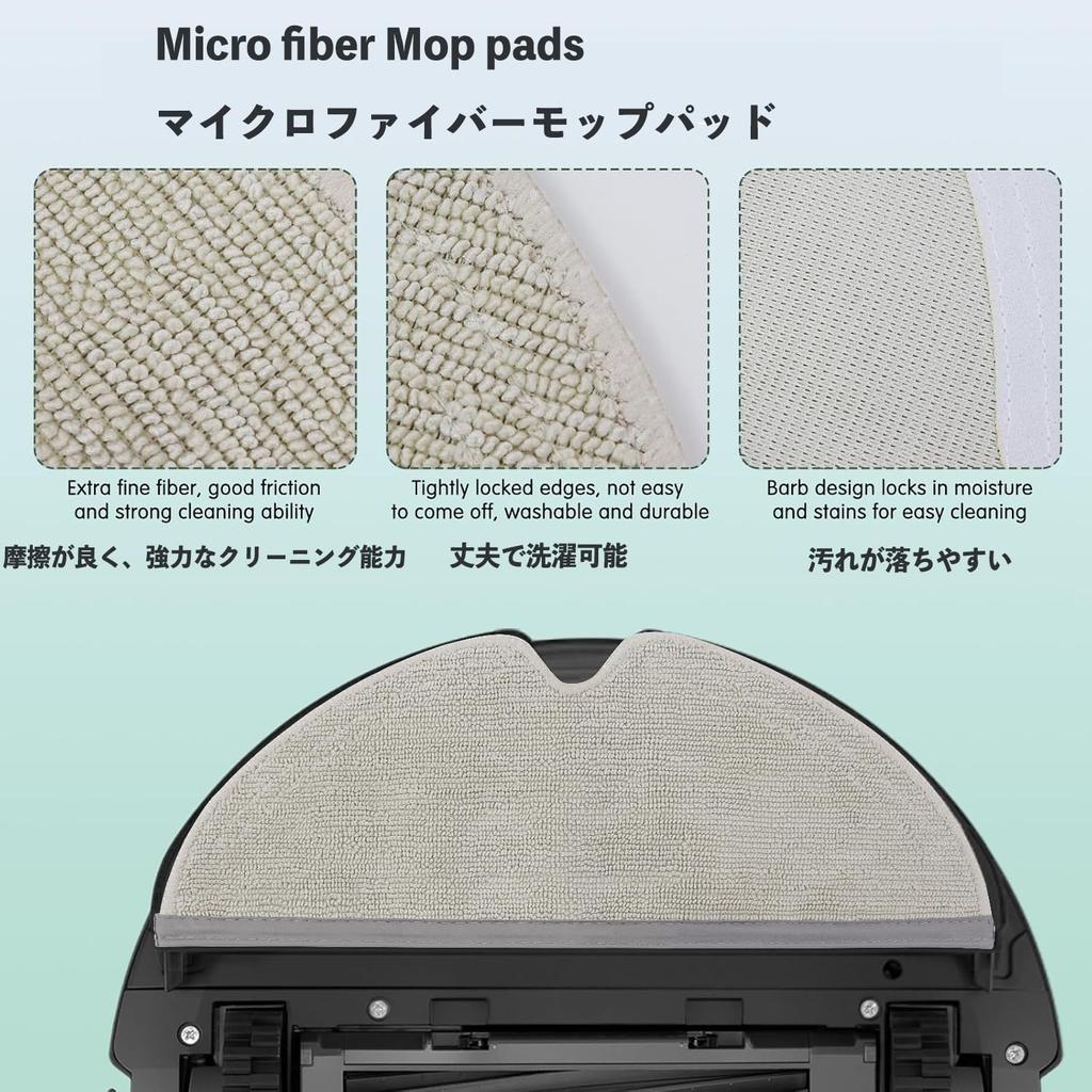 Roborock Q5 Pro/+Q8 Max/+ Robot Vacuum Accessory Kit Replacement Parts: Dual Main Brushes, Mop Cloth Pads, Side Brushes, and HEPA Filter