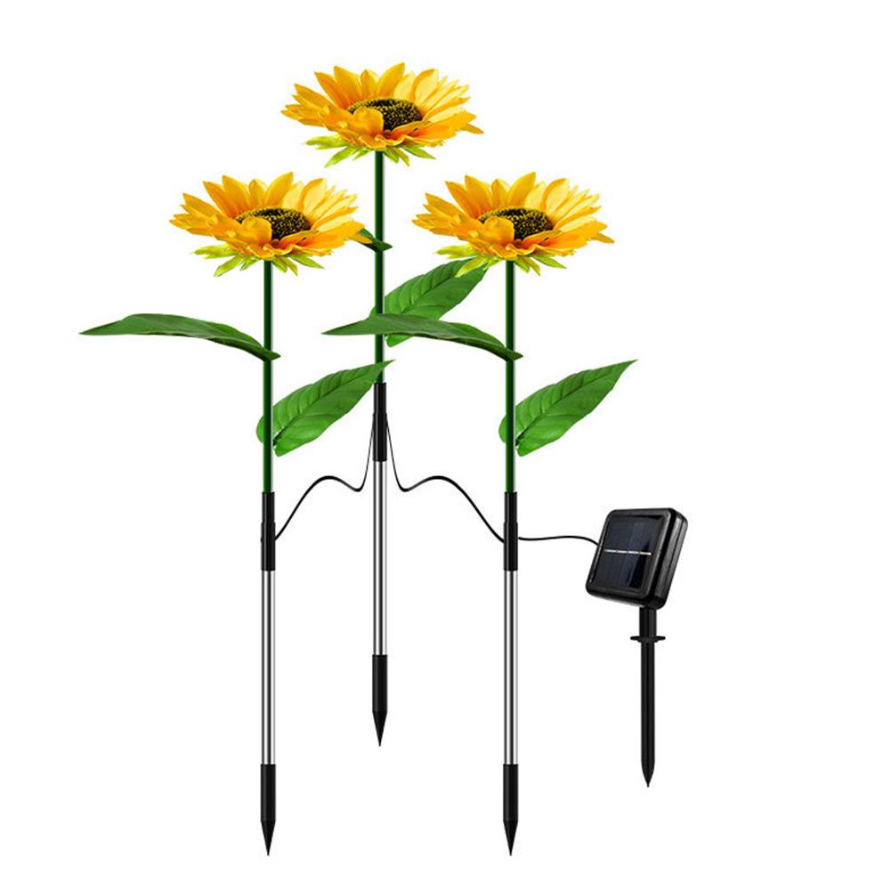 LED Sunflower Lawn Atmosphere Light Easy Installation Solar Decorative Pathway Landscape Lights Automatic Switch for Home Garden