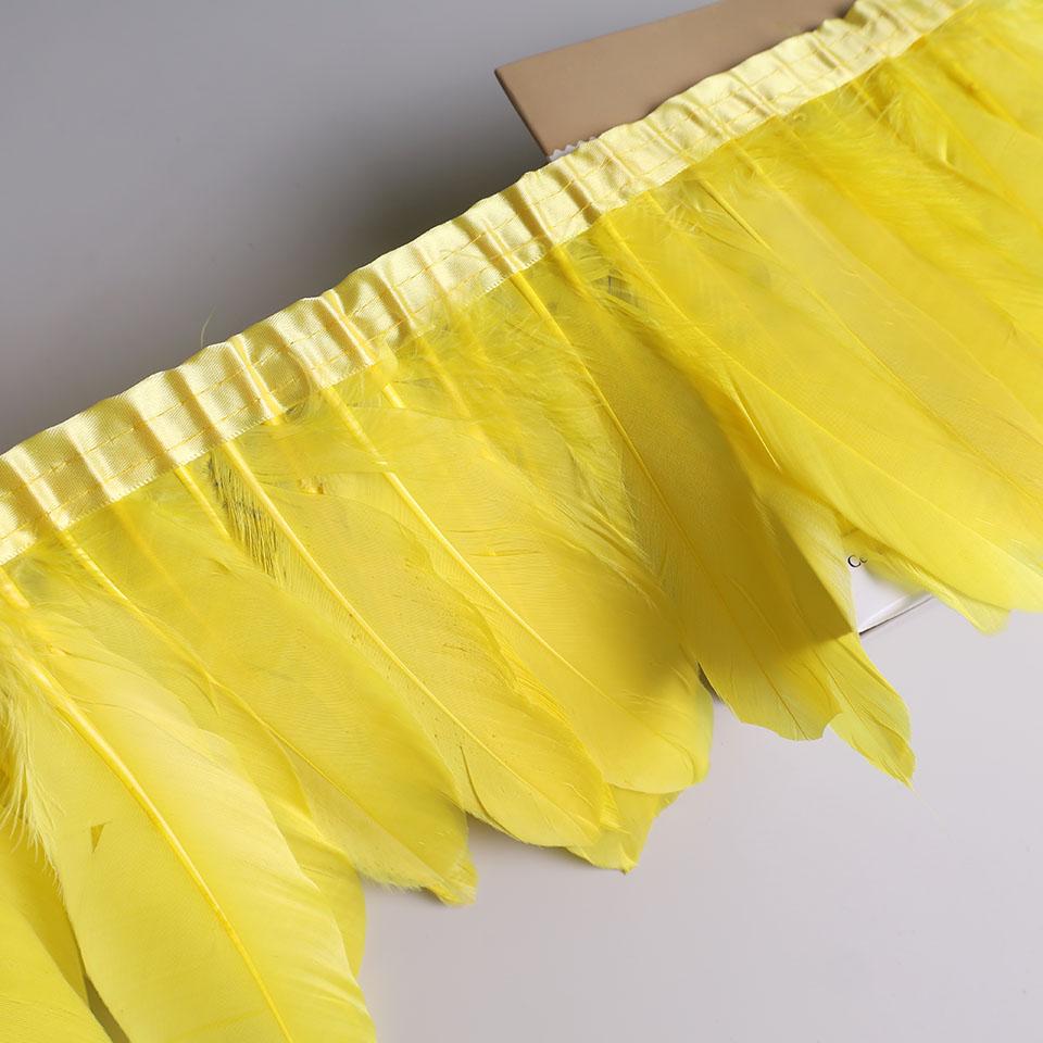 Feather10Meters Goose Feather Fringe Ribbon Handicraft Accessories White Swan Feathers Trims Carnival Plumas Dress Decoration