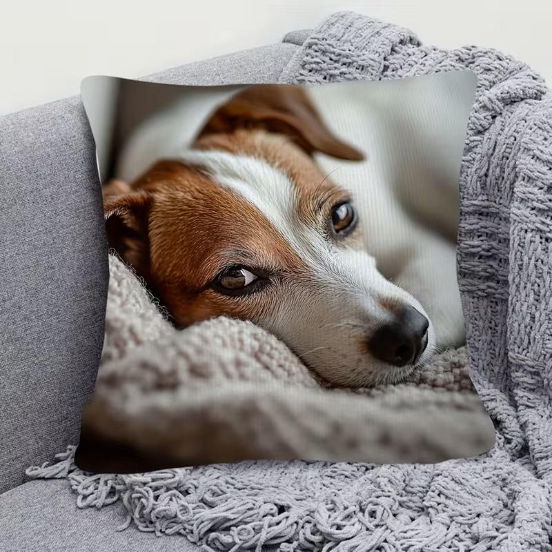 Cute Animals Print Pillowcase: 2D Flat Printing, Non-real Embroidery, Night Sofa  Night Sofa Cushion