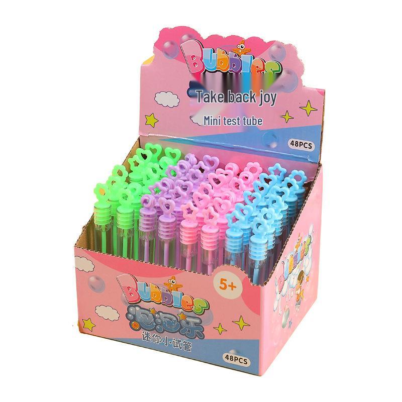 48-Piece Mini Test Tube Bubble Wands - Unbreakable and Portable Bubble Toys