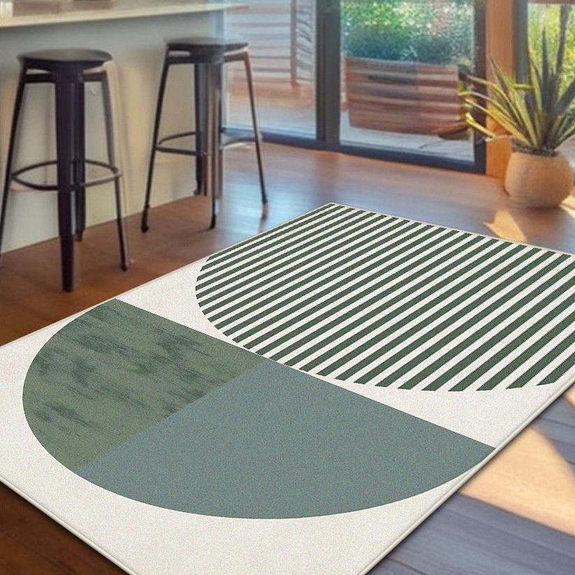 Nordic Simple Style Geometric Pattern Carpet Living Room Large Size Sofa Table Mat Soft Machine Washable Bedroom Decoration Rug