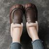 The first layer of cowhide velvet muffin thick-soled leather cotton shoes is fashionable and versatile. Winter warm and non-slip mother shoes