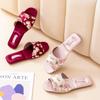 Open Toe Slides House Sandals for Women and Men Summer Satin Slip on Flat Sandals Indoor Outdoor Beach Shoes for Couple Dress Shoes Bedroom Slippers