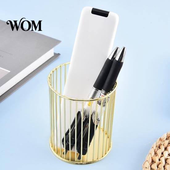 Nordic Style Pen Holder Metal Holder, Desk Organizer for Makeup Brushes, Open Frame Stand Anti-Rust Multifunctional Storage Basket Pencils Office