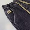 Men's Elastic Waist Autumn Straight Versatile Cycling Men's Pants Drawstring Denim Cowboy Casual Trousers