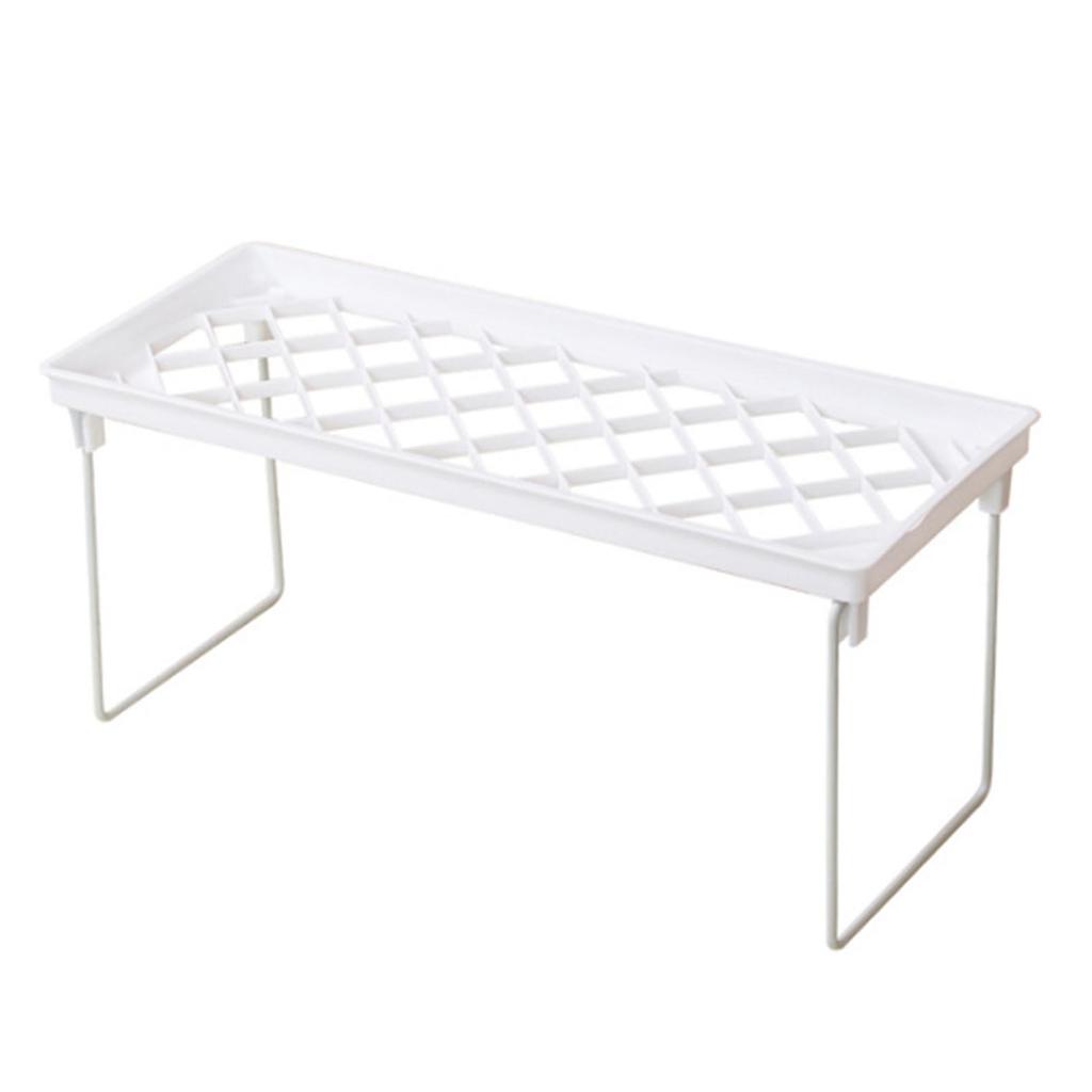 Kitchen Stacking Shelf Plastic and Metal Multifunctional Stackable Kitchen Counter Shelf  