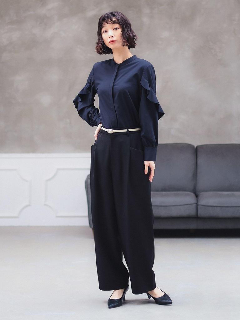 B:MING LIFE STORE by BEAMS Women's Wide Pocket Tuck Pants (Size S-M) Black