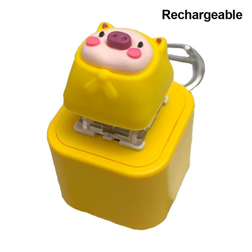 Lustiger Quakfrosch Schlüsselanhänger Wiederaufladbarer Frosch Tastatur Fidget Clicker Frosch /Schwein Geräusch Schlüsselanhänger mit LED-Licht zum Stressabbau