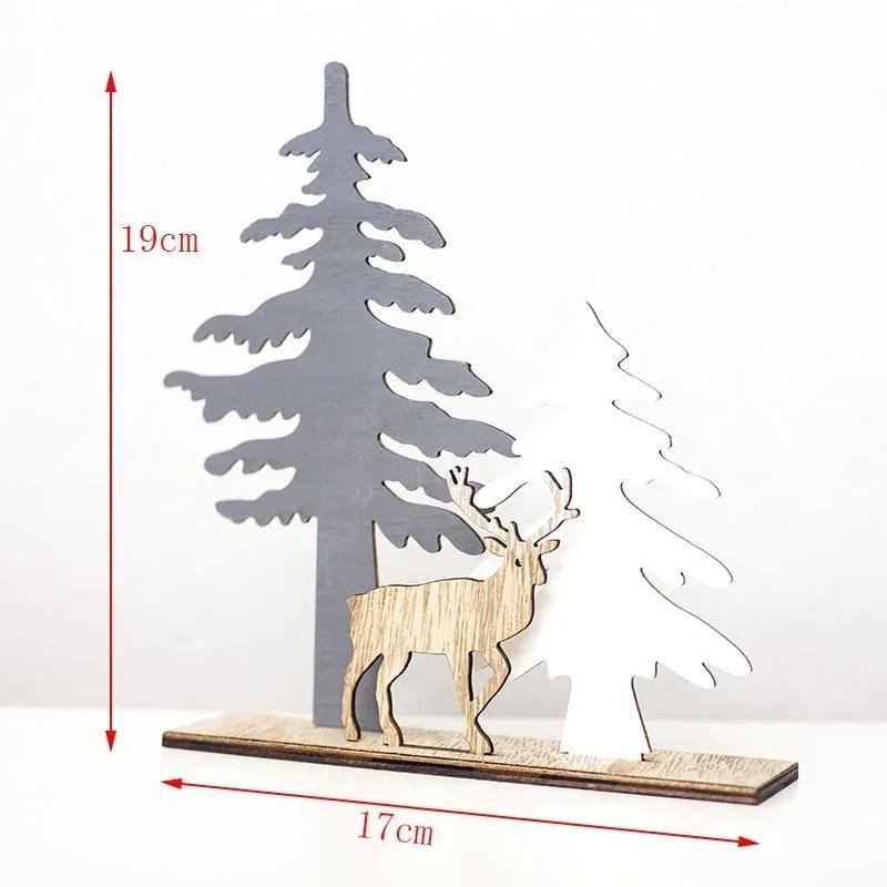 Wooden Elk Christmas Decoration for Home Splice Deer Xmas Ornaments Kids Gift for Home Christmas Party Decorations