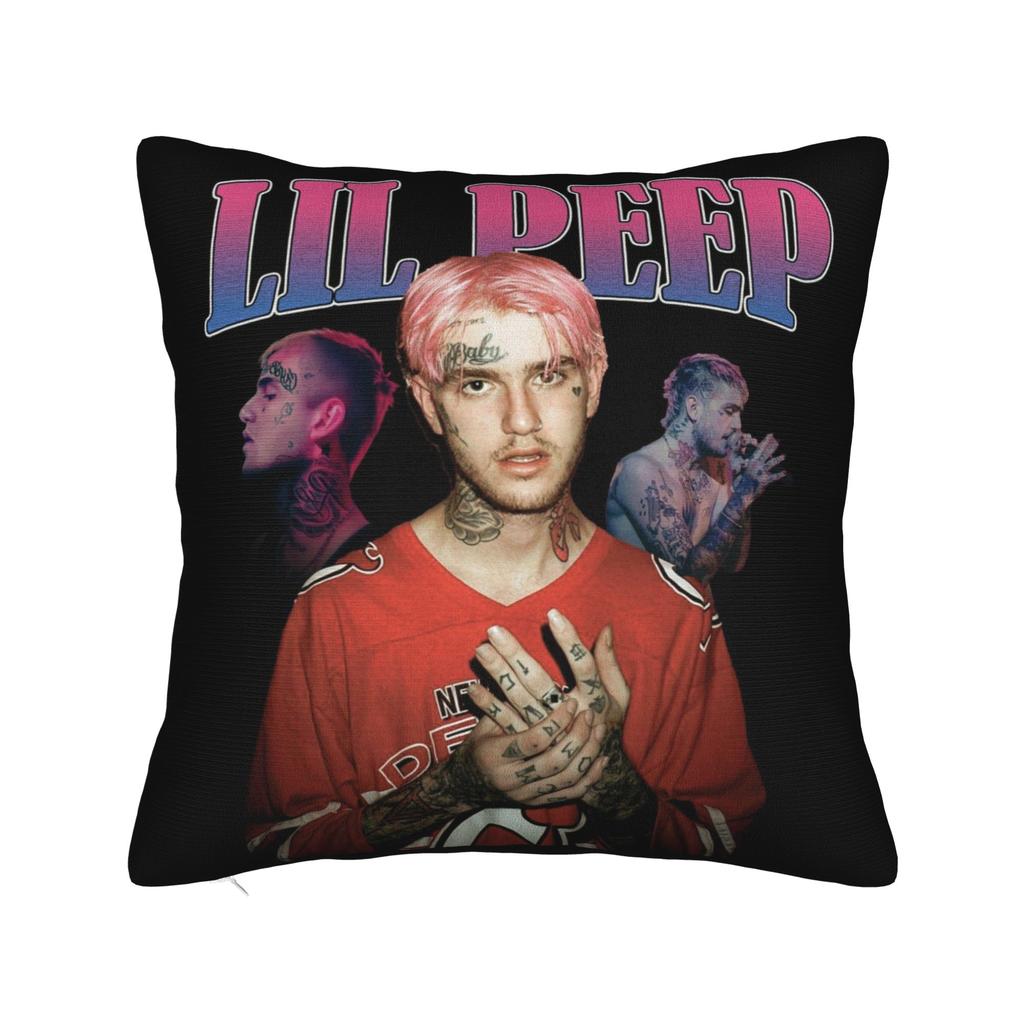 Lil Peep Pillowcase Printed Polyester Cushion Cover Decorative Throw Pillow Case Cover Sofa Zippered 40X40cm