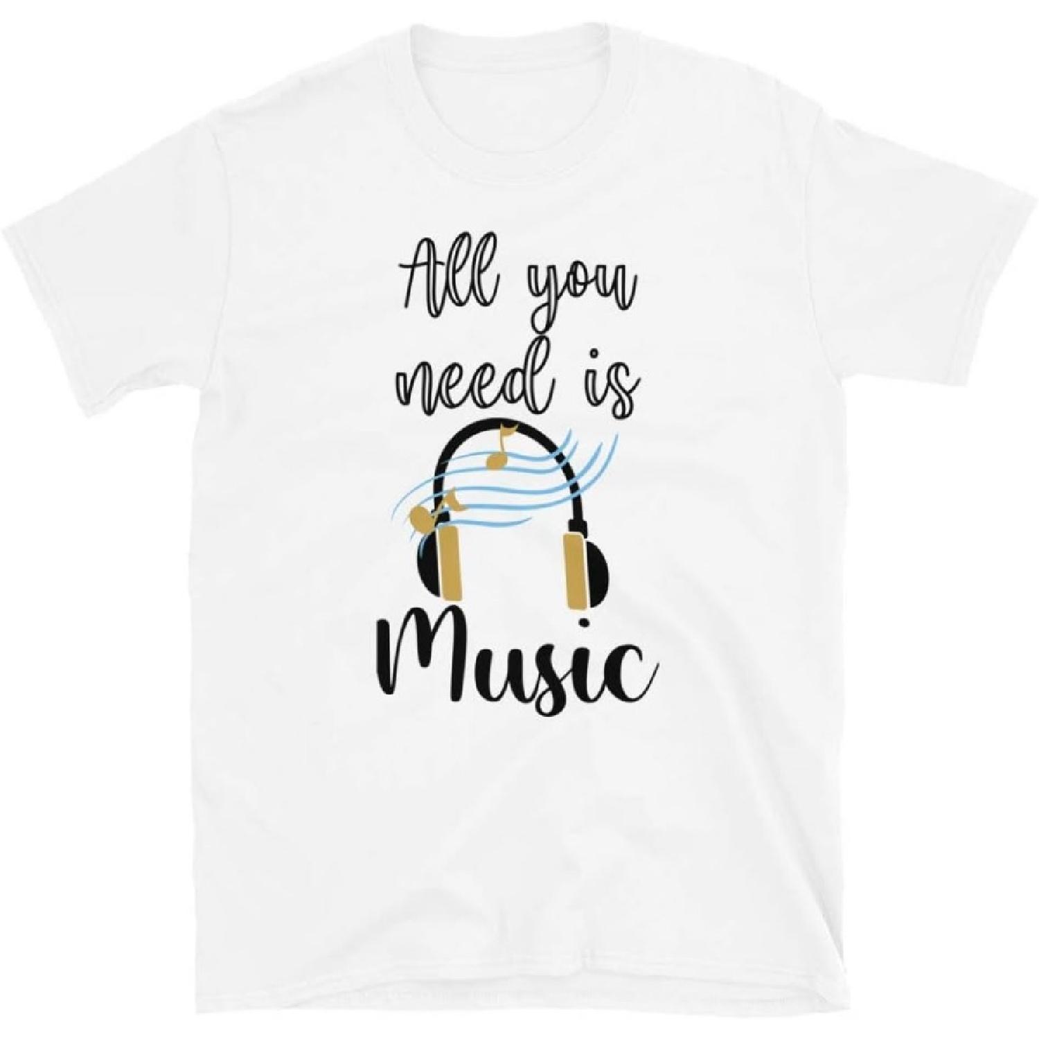 PersonalizedBee All You Need is The Music T-Shirt Music Guitarist Musician Player Tee S