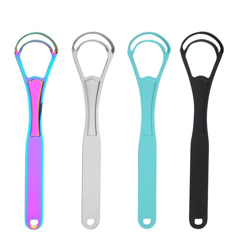 Zhou Stainless Steel Tongue Scraper & Cleaner - Reduce Bad Breath, Wash & Scrape Tongue.