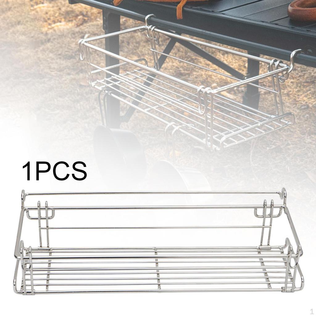 Table Side Basket Storage Rack Organizer Expansion Attachment Folding Accessories for