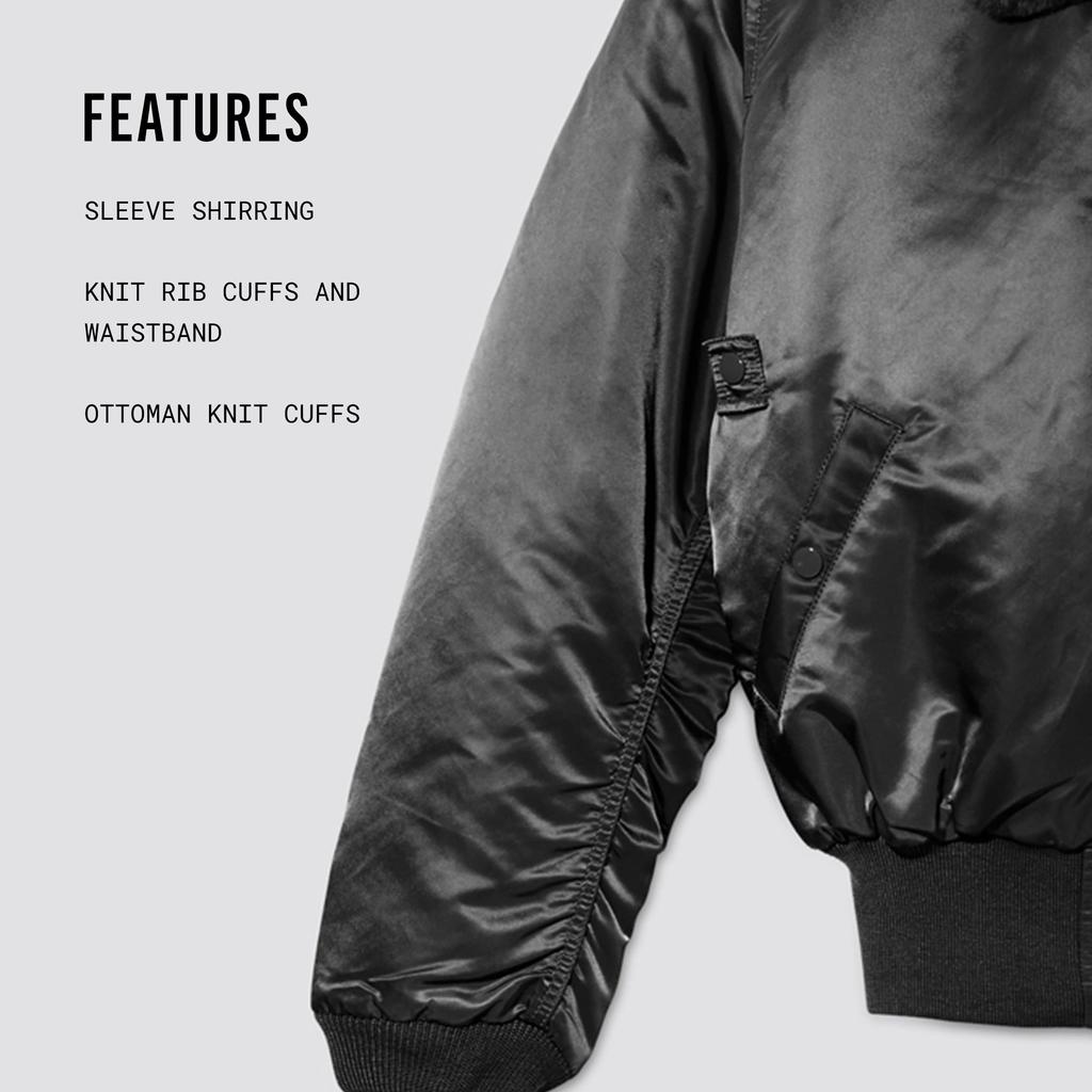 Alpha Industries Flight US Black Men's B-15 Jacket, Size Large, Color