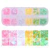 Holográfico Doce Amor Coração Nail Art Glitter Lantejoulas Brilhante Laser Fluorescente Estrela Borboleta 3D Decorações de Unhas Acessórios
