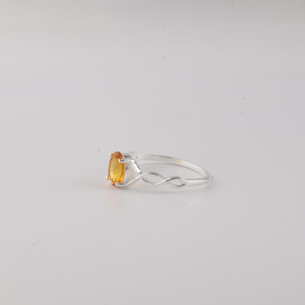 Natural Citrine Gemstone 925 Sterling Silver Jewelry Pretty Ring For Your Love CZR-16-2