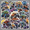50pcs Cool Monster Truck Stickers: Waterproof & Creative for Helmets, Laptops, Fridges